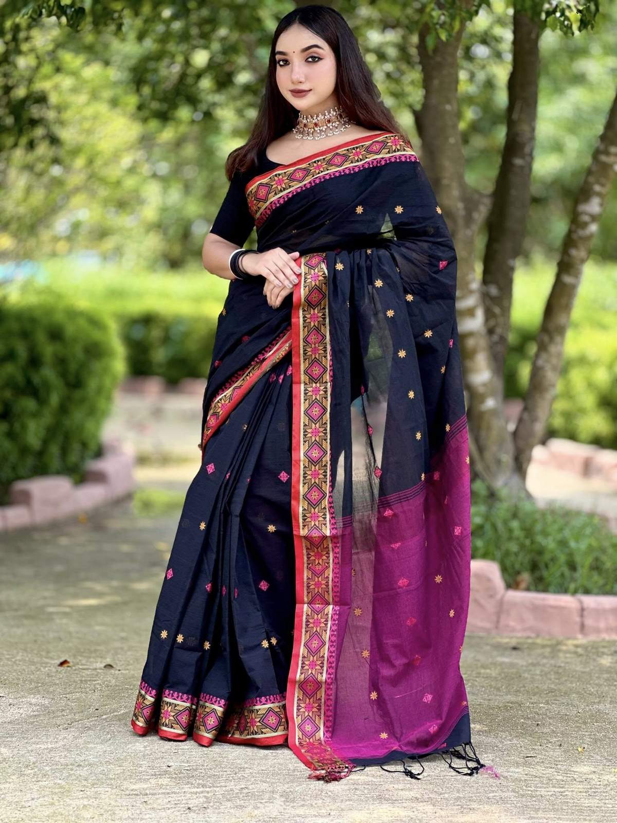 অরিজিনাল টেকলী সুতি শাড়ি।
