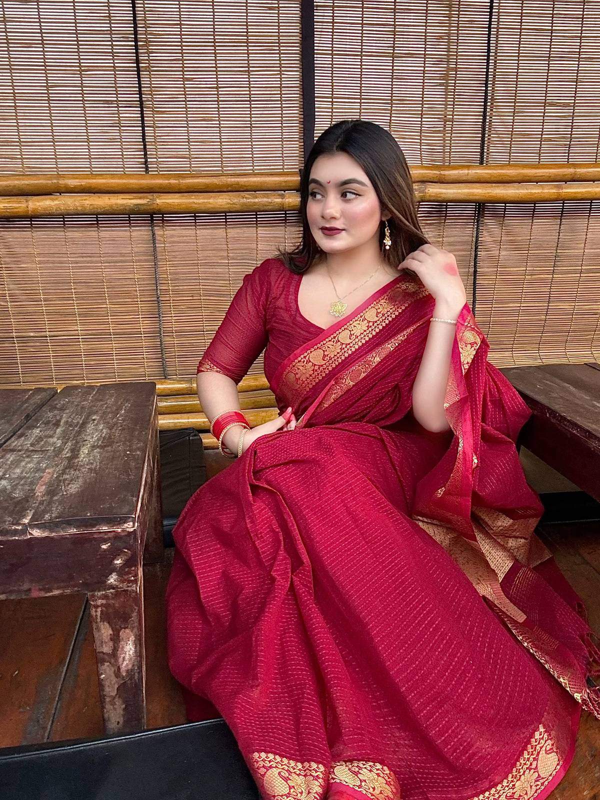অরিজিনাল টেকলী সুতি শাড়ি।