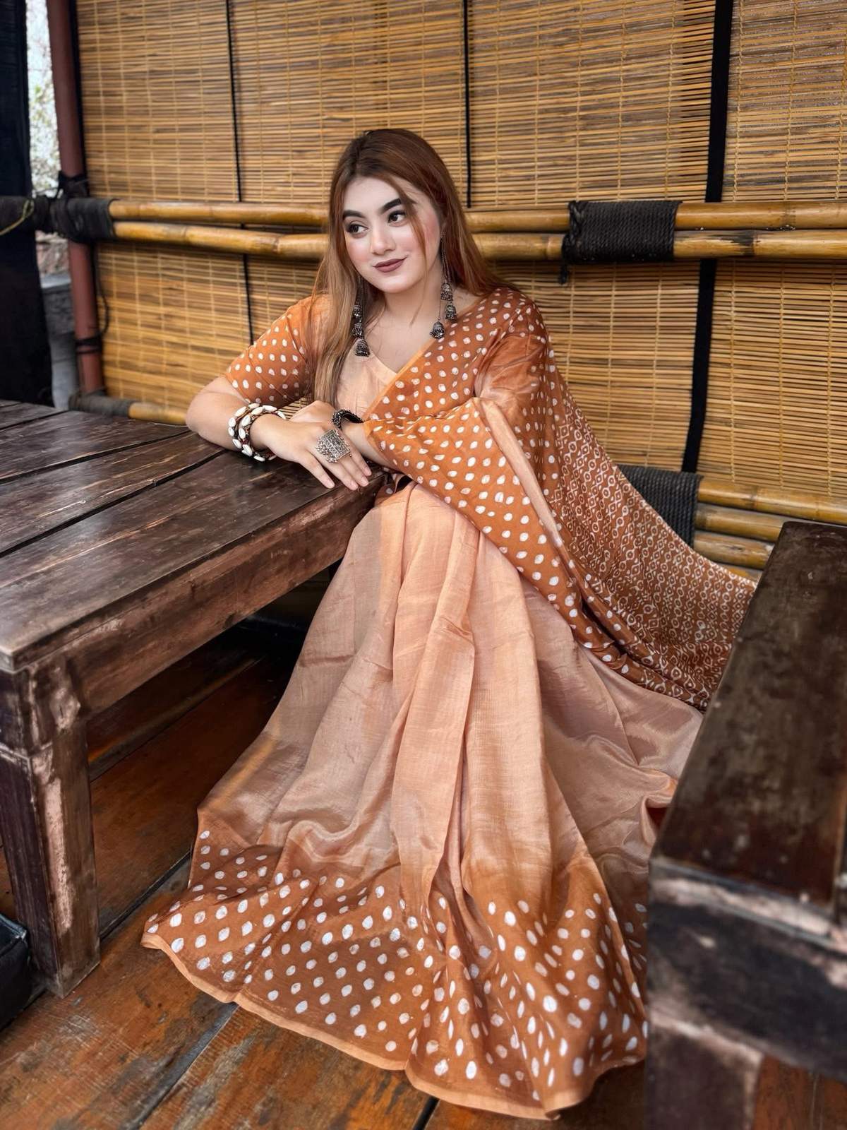 New batik design printed Saree with blouse piece |