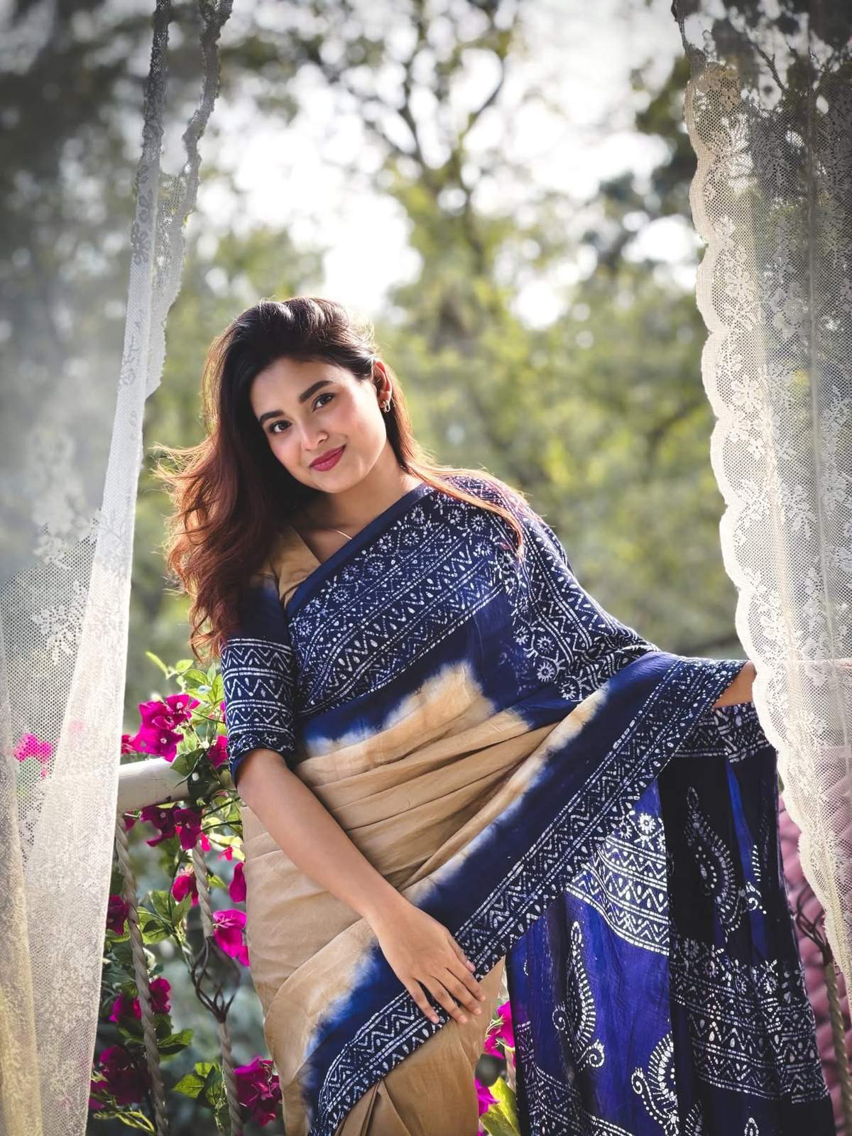 New Batik Design Digital Printed Saree With Blouse Piece |