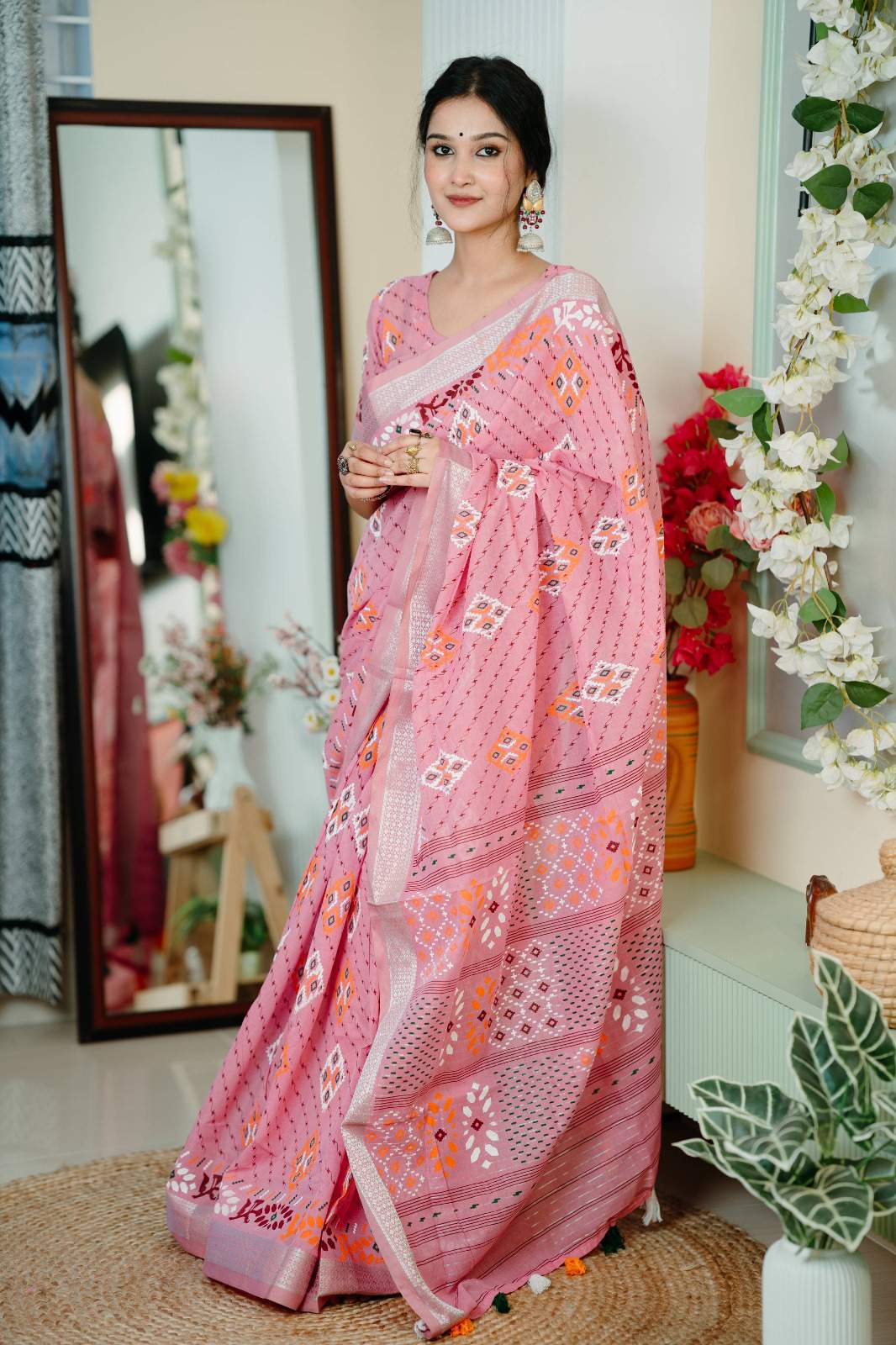 Arong Cotton Block Printed Shari |