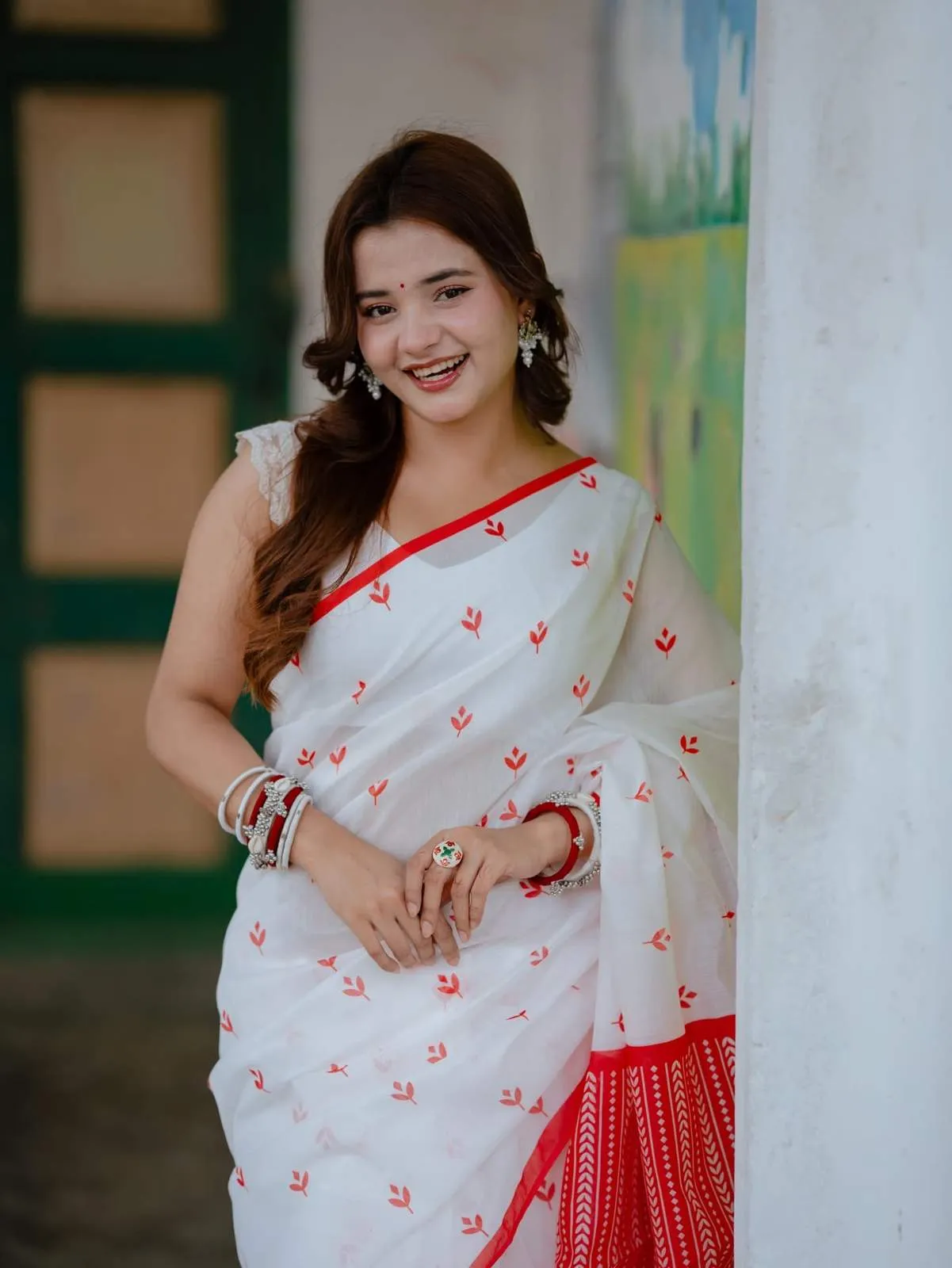 Semi Moslin Silk Digital Printed Saree With Blouse Piece