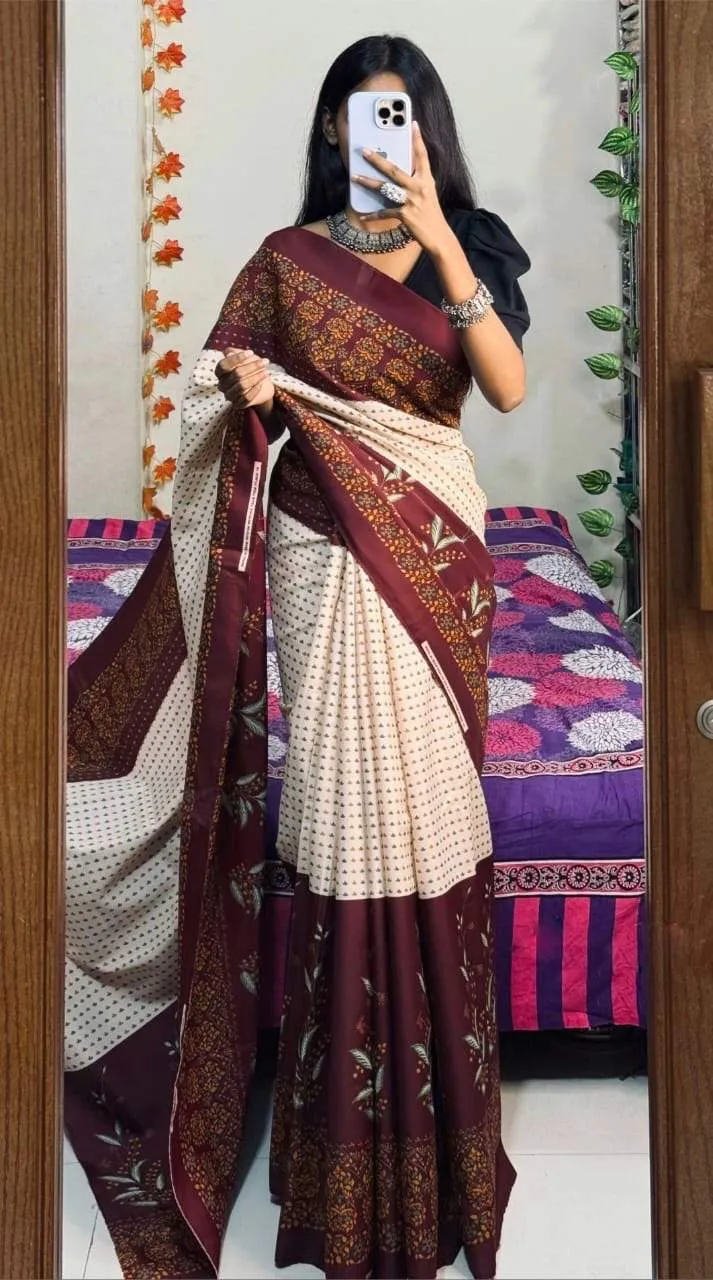 Pure Soft Silk Digital Printed Saree With Blouse Piece |
