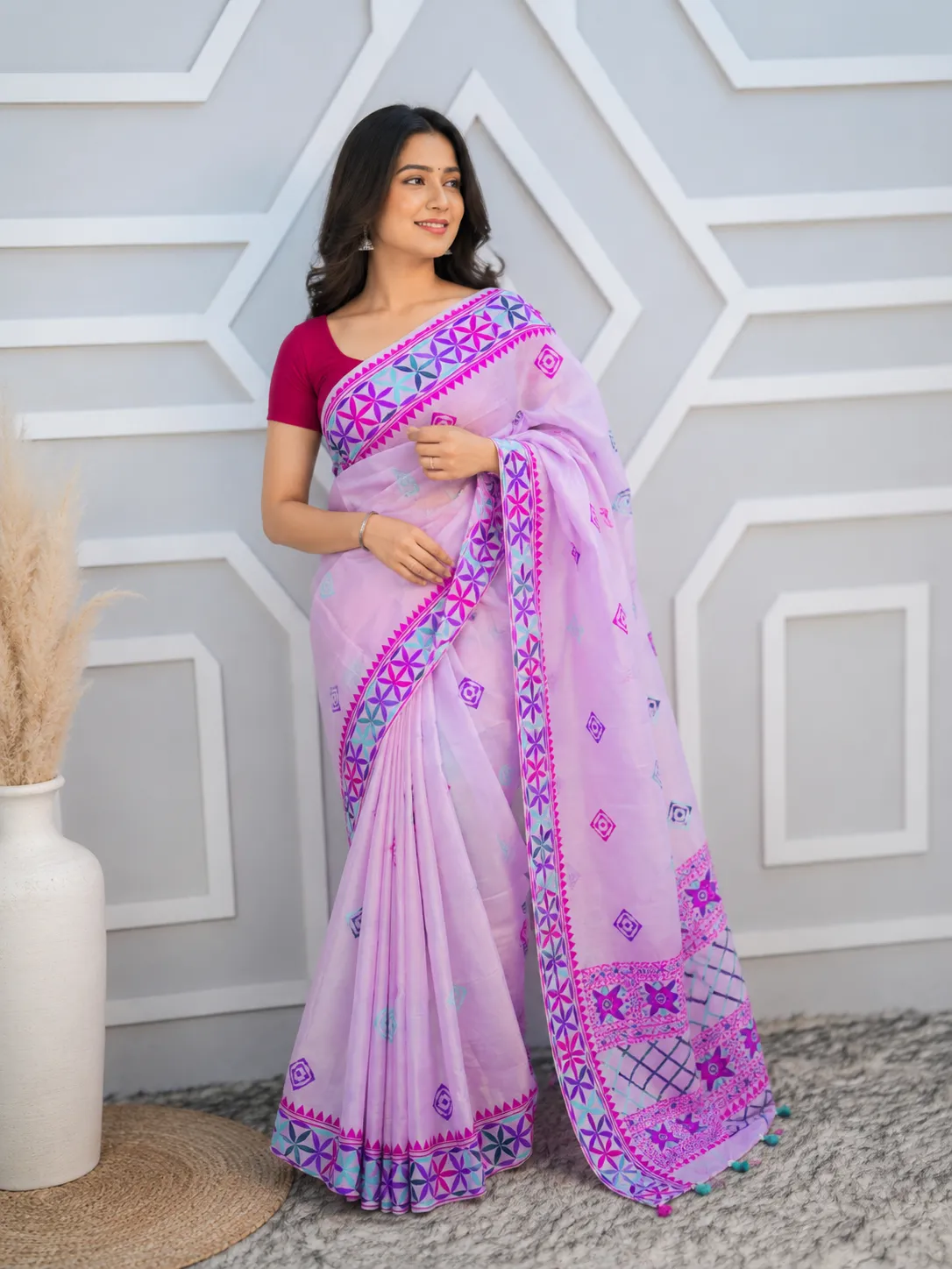 Semi Organza Silk Digital Printed Saree With Blouse Piece |