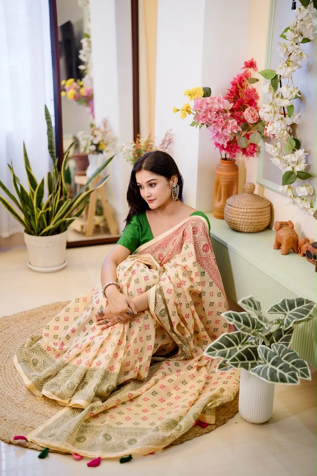 মৃণালিনী ব্লকপ্রিন্ট কটন শাড়ি | 100% Pure Cotton
